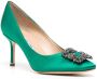 Manolo Blahnik Hangisi verfraaide pumps Groen - Thumbnail 2
