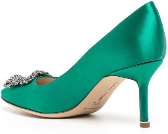 Manolo Blahnik Hangisi verfraaide pumps Groen