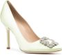 Manolo Blahnik Hangisi satijnen pumps Groen - Thumbnail 2