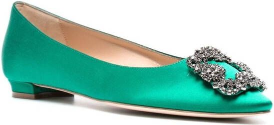 Manolo Blahnik Hangisi ballerina's Groen