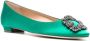 Manolo Blahnik Hangisi ballerina's Groen - Thumbnail 2