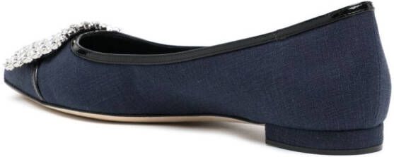 Manolo Blahnik Hangisi ballerina's met gesp Blauw