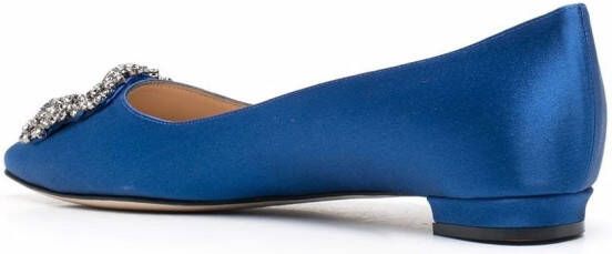 Manolo Blahnik Hangisi ballerina's met gespdetail Blauw