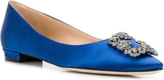 Manolo Blahnik Hangisi ballerina's met hak Blauw