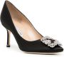 Manolo Blahnik Hangisi pumps met gesp van kristal Zwart - Thumbnail 2