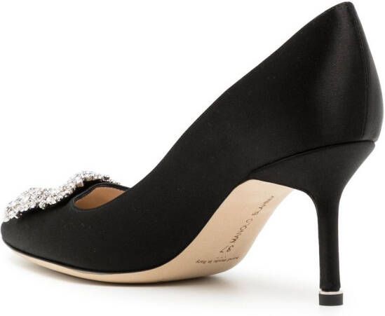 Manolo Blahnik Hangisi pumps met gesp van kristal Zwart