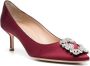 Manolo Blahnik Hangisi pumps met kristallen gesp Rood - Thumbnail 2