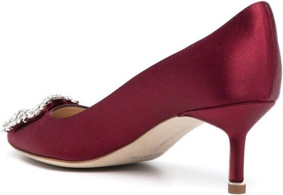 Manolo Blahnik Hangisi pumps met kristallen gesp Rood