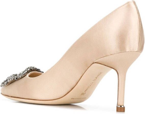 Manolo Blahnik 70 mm Hangisi pumps Beige