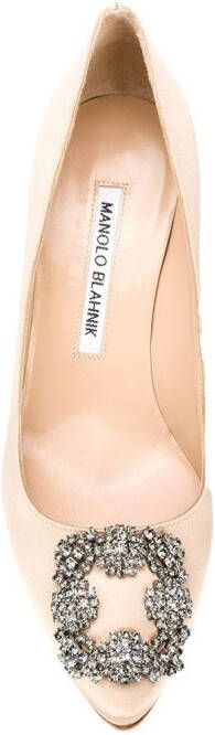 Manolo Blahnik 70 mm Hangisi pumps Beige