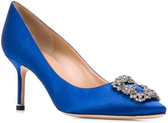 Manolo Blahnik Hangisi pumps met gesp Blauw