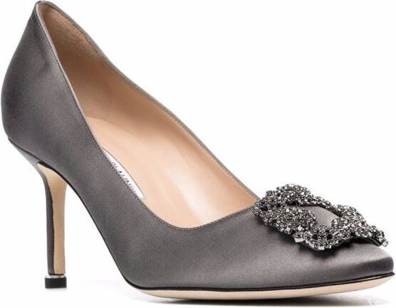 Manolo Blahnik Hangisi pumps met juwelen Grijs