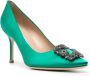 Manolo Blahnik Hangisi satijnen pumps Groen - Thumbnail 2