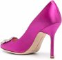 Manolo Blahnik Hangisi satijnen pumps Paars - Thumbnail 3