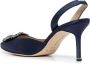 Manolo Blahnik Hangisi satijnen slingback pumps Blauw - Thumbnail 3