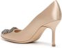 Manolo Blahnik Hangisi satijnen pumps Beige - Thumbnail 3