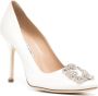 Manolo Blahnik Hangisi satijnen pumps Wit - Thumbnail 2