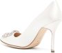 Manolo Blahnik Hangisi satijnen pumps Wit - Thumbnail 3