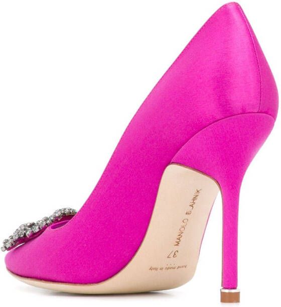 Manolo Blahnik Hangisi zijden pumps Roze