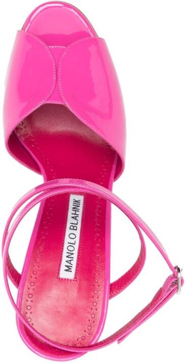 Manolo Blahnik Hourani sandalen met gelakte afwerking Roze