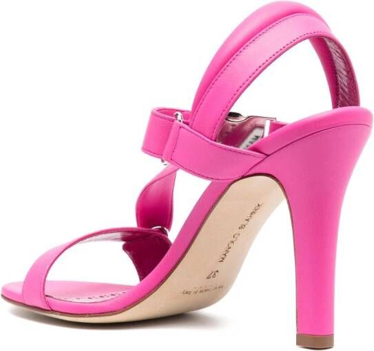 Manolo Blahnik Leren sandalen Roze