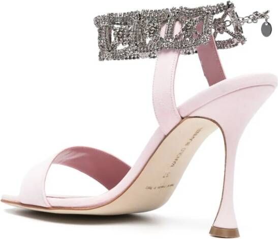 Manolo Blahnik Lierasan suède sandalen Roze