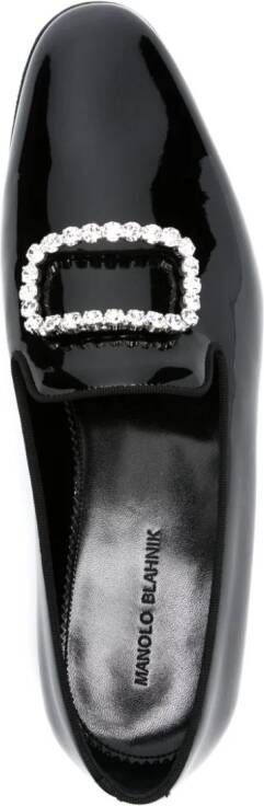 Manolo Blahnik Marty lakleren loafers Zwart