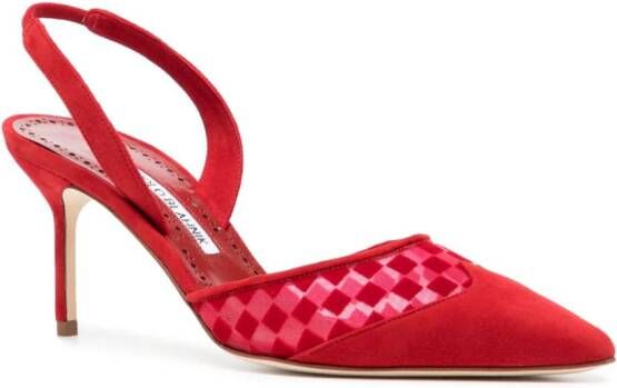 Manolo Blahnik Mingosli 70mm slingback pumps Rood