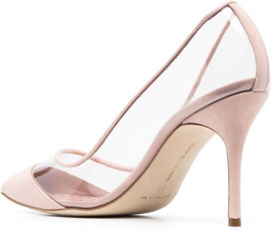 Manolo Blahnik Pachana doorzichtige pumps Roze