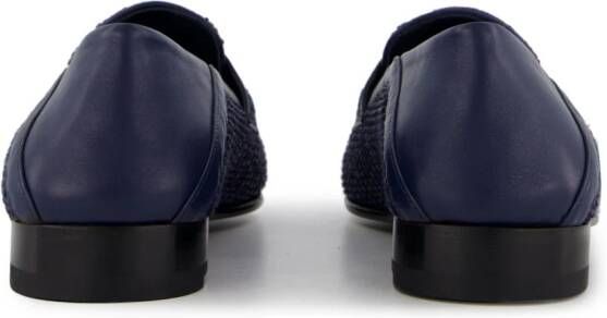 Manolo Blahnik Padstow loafers van raffia Blauw