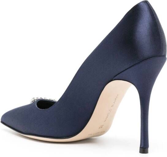 Manolo Blahnik Pluma pumps verfraaid met kristallen Blauw