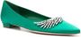 Manolo Blahnik Pluma zijden ballerina's Groen - Thumbnail 2