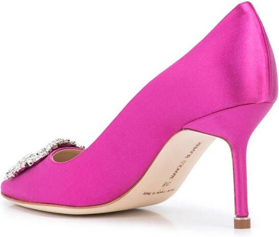 Manolo Blahnik Pumps verfraaid met kristallen Roze