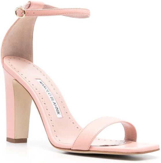 Manolo Blahnik Ressata leren sandalen Roze