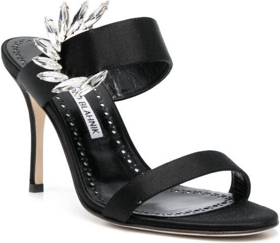 Manolo Blahnik Chivela 100mm sandalen Zwart