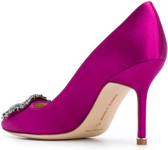 Manolo Blahnik Satijnen pumps Roze