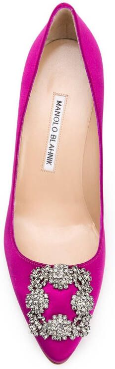 Manolo Blahnik Satijnen pumps Roze