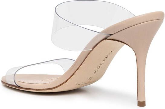 Manolo Blahnik Scolto doorzichtige muiltjes Beige