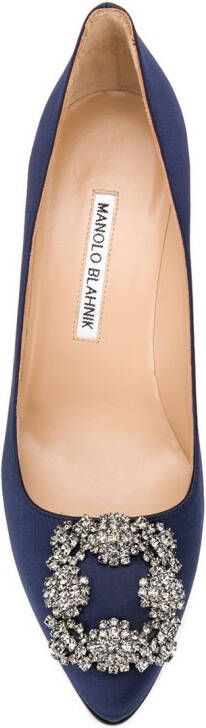 Manolo Blahnik 90 mm Hangisi pumps Blauw