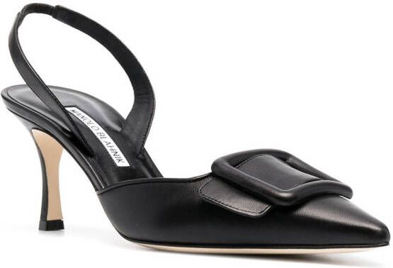 Manolo Blahnik Slingback pumps met gespdetail Zwart