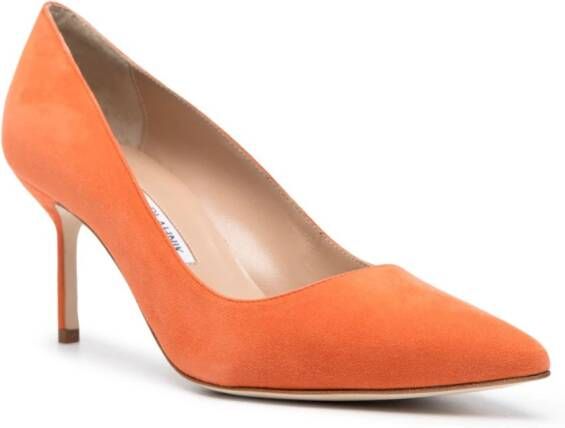 Manolo Blahnik Tora suède pumps Oranje