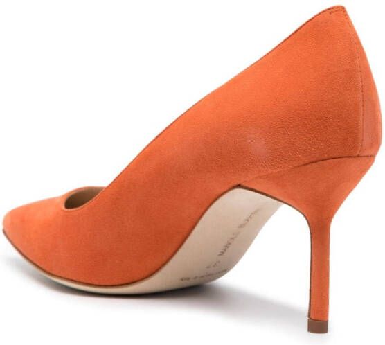 Manolo Blahnik Tora suède pumps Oranje