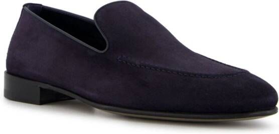 Manolo Blahnik Truro suède loafers Blauw