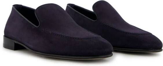 Manolo Blahnik Truro suède loafers Blauw