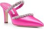 Manolo Blahnik Vedadamu 80mm crystal-embellished mules Roze - Thumbnail 2