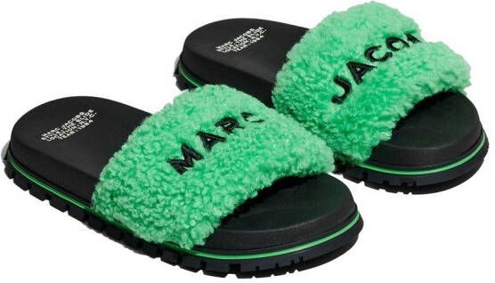 Marc Jacobs The Slide slippers met logo-reliëf Groen