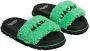 Marc Jacobs The Slide slippers met logo-reliëf Groen - Thumbnail 2