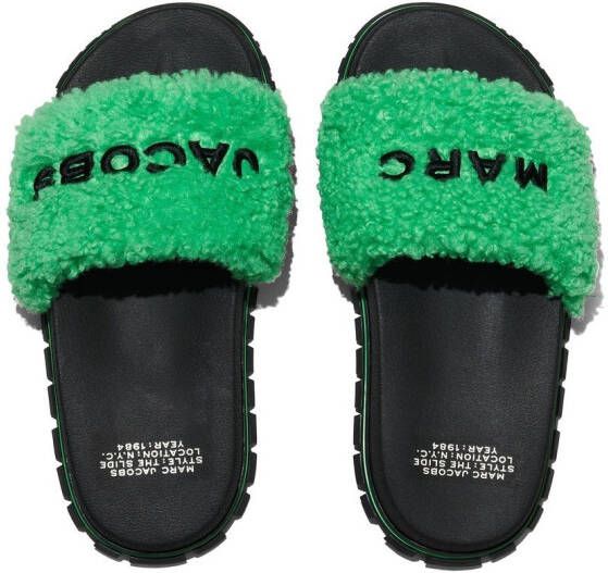 Marc Jacobs The Slide slippers met logo-reliëf Groen