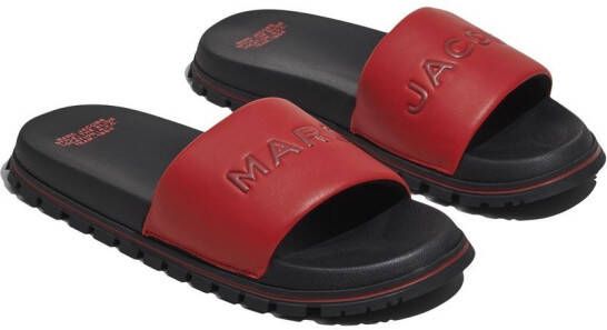 Marc Jacobs The Slide slippers met logo-reliëf Rood