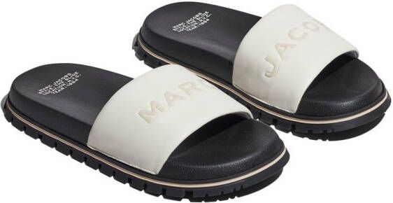 Marc Jacobs The Leather Slide slippers met logo-reliëf Wit